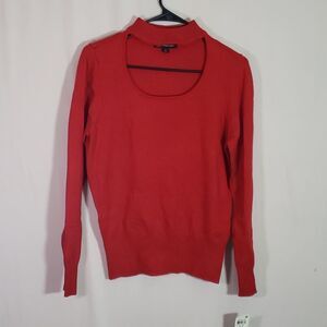 Inc International Concepts Cutout Mock Neck Sweater Red Size Medium (AJ)